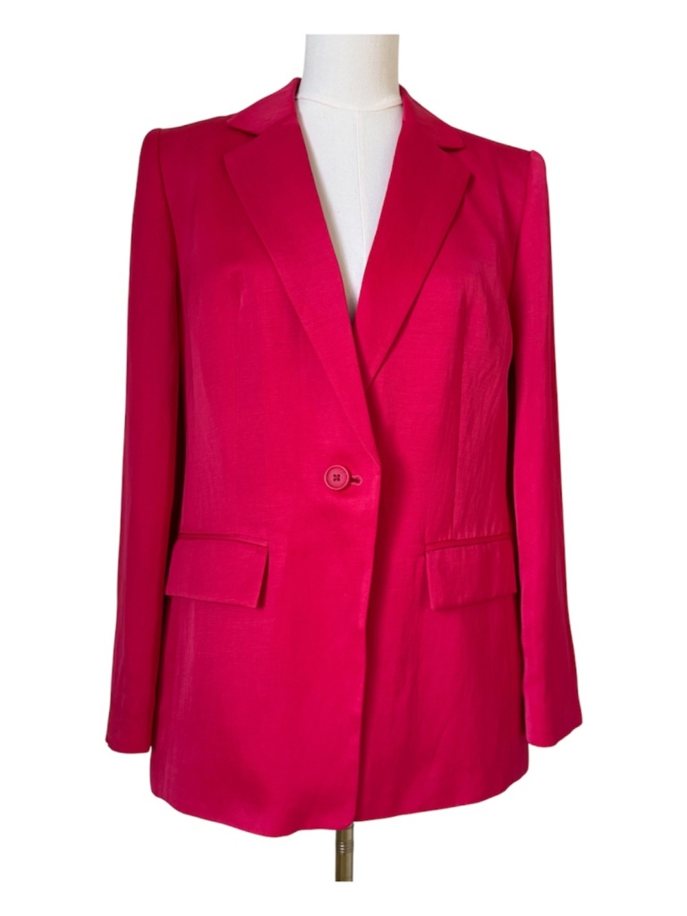 M&S AUTOGRAPH | Fuchsia Women's Linen Blend Blazer UK Sz 12/US Sz 8